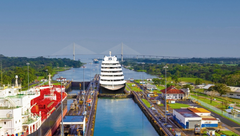 Scenic Eclipse docked in Panama Canal
