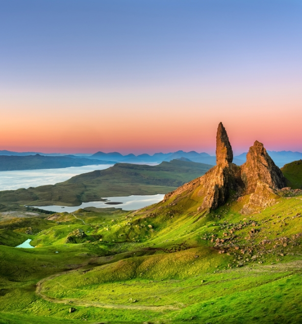 Vast landscape of the highlands in Scotland